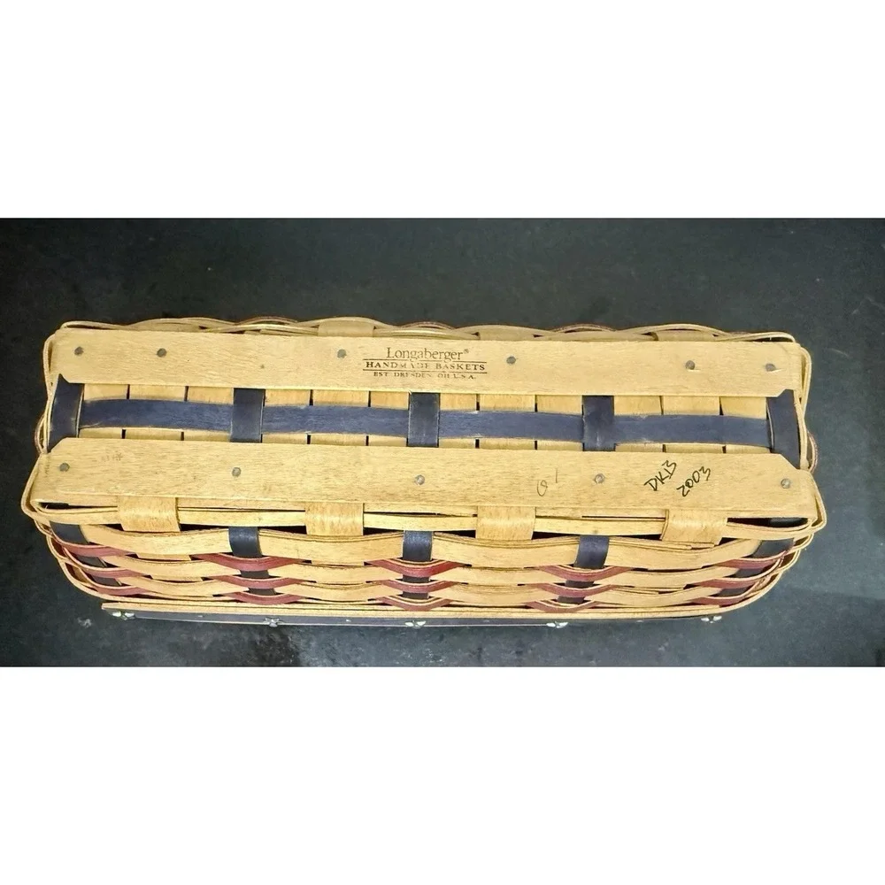 Longaberger 2003 Proudly American Cracker Basket Liner W/ Plastic Protector VTG